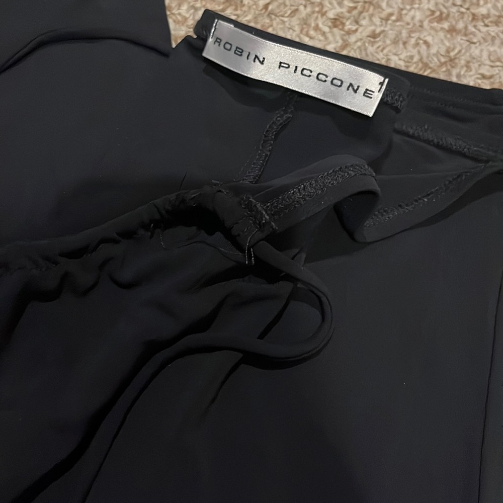Beach Cover Up Pants Robin Piccone Black Small Front tie